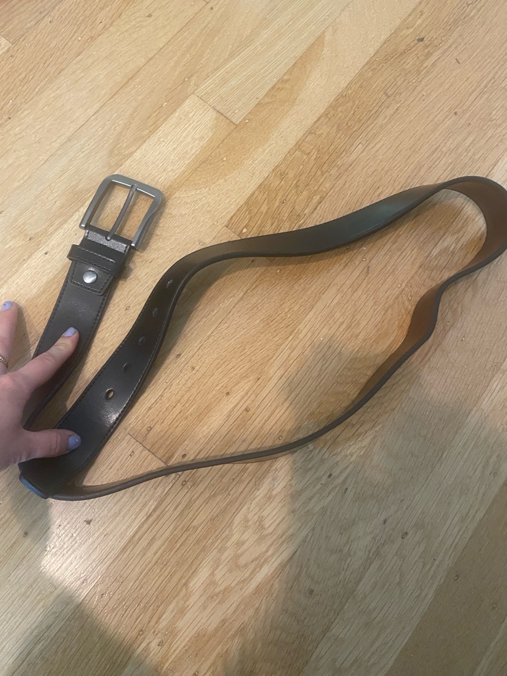 Black / Brown Reversible Men’s Belt with Silver Buckle